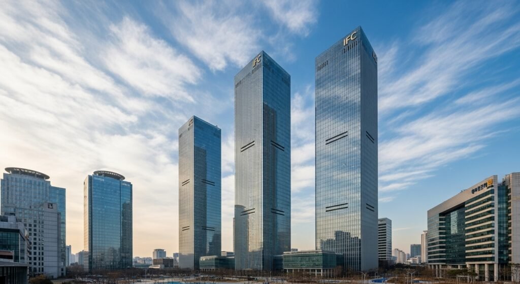 대한민국 금융의 중심지 서울 여의도 IFC와 증권가 전경